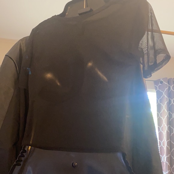 Sheer top, sooo cute! Ties above waist. Excellent Condition! - Picture 3 of 13